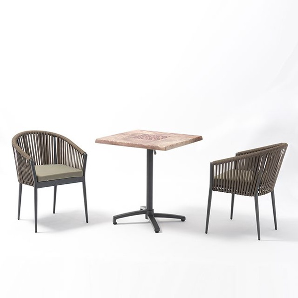 Moderne Patio-Möbel im Freien Seil gewebter Stuhl für Garten【RC-20082 Arm】